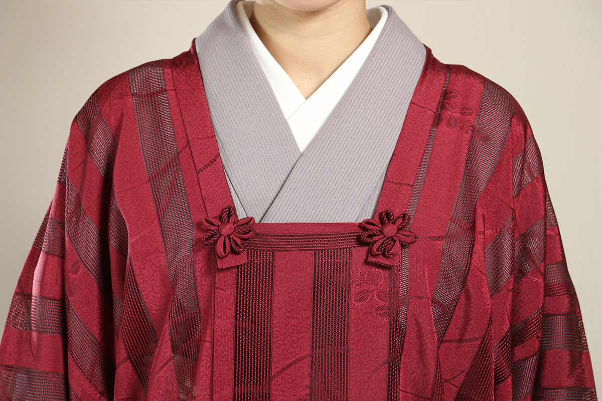 格子衿コート